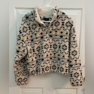 Love Tree quarter zipper, fuzzy pullover sweater. Size M.